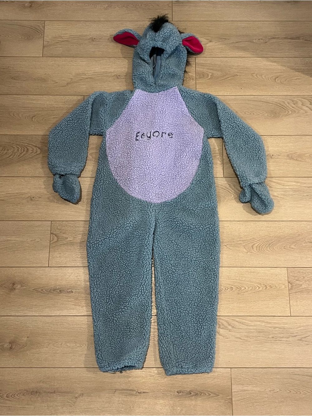 Vintage Eeyore Kids One-Piece Fleece Halloween Costume Disney Store Size 8-10
